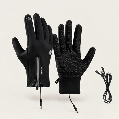 BergHeat Griff: beheizte Handschuhe als Paar mit Y-Kabel, Handrücken und Handfläche