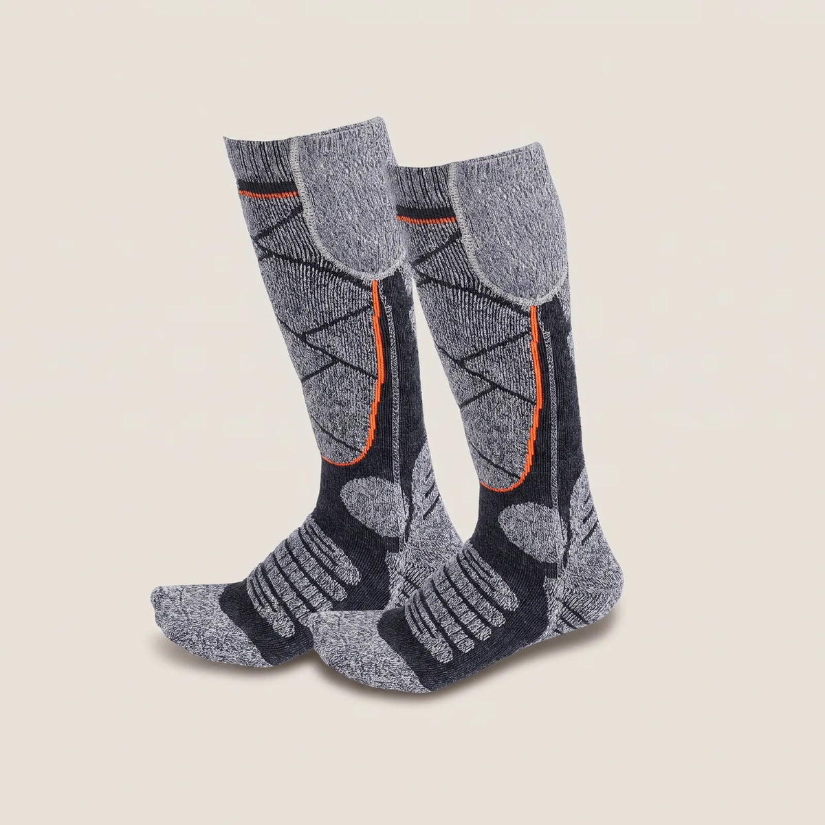 Beheizte Socken BergHeat Stapf in Grau mit Tasche am Bund